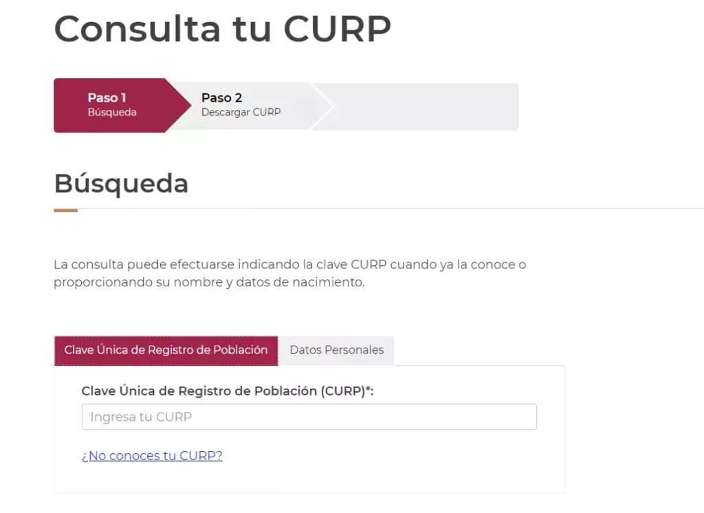 Consultar CURP